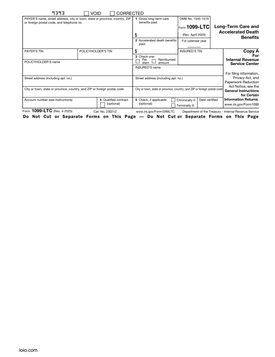 Form 1099-LTC Page 1