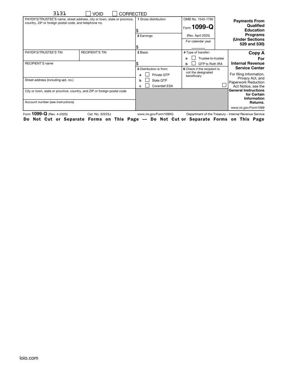 Form 1099-Q Page 1