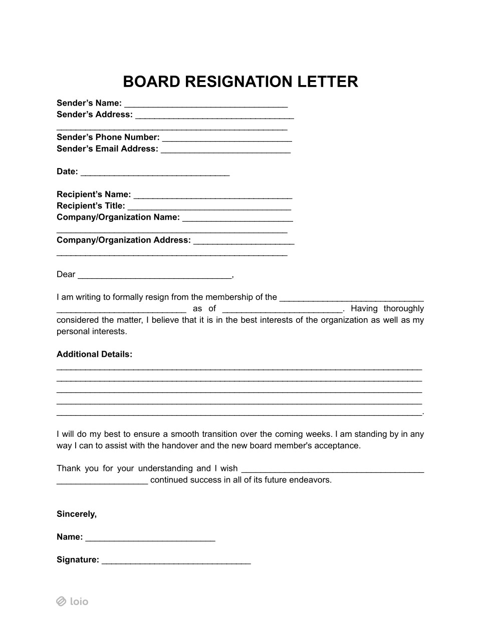 Board Resignation Letter Page 1