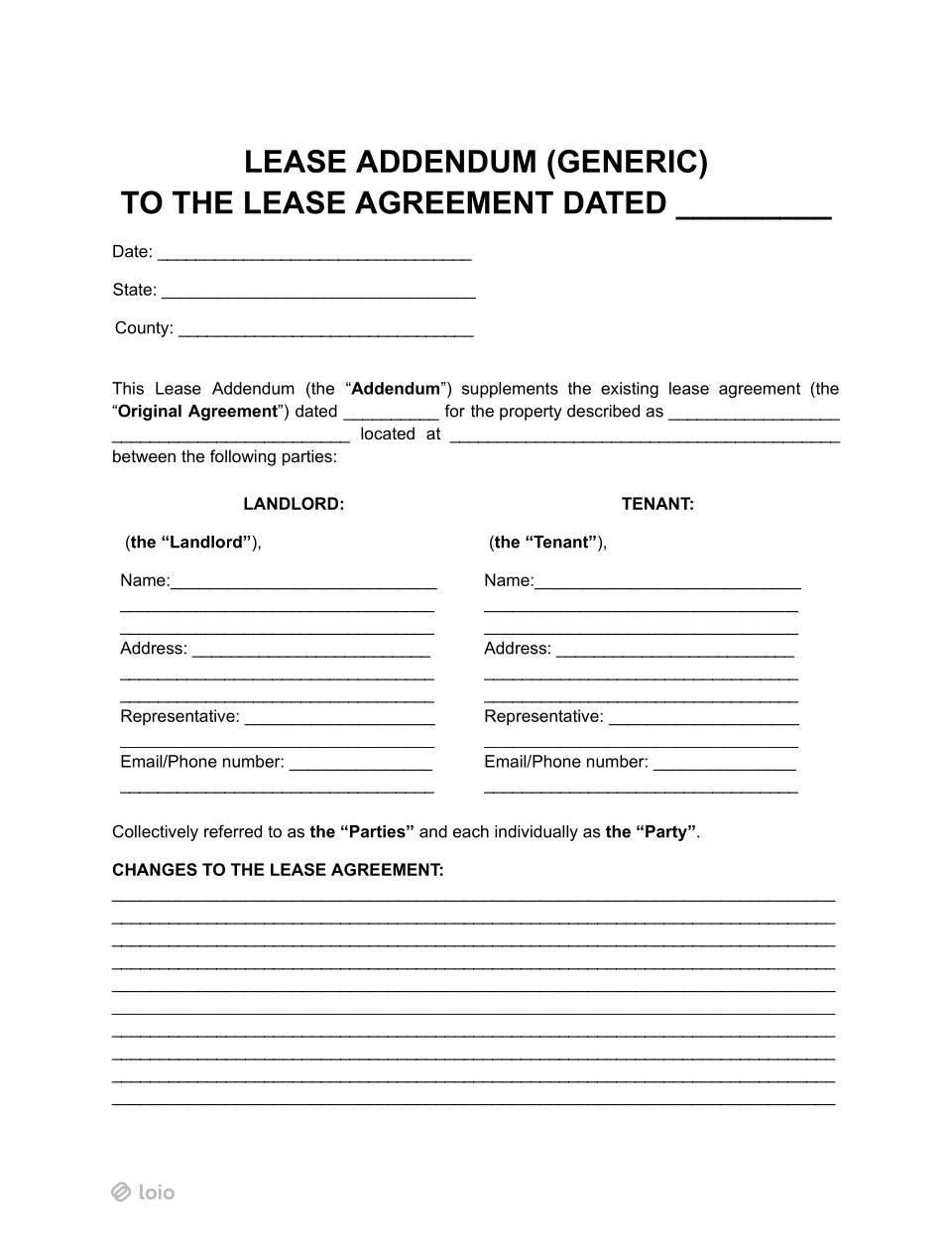 Lease Addendum Page 1