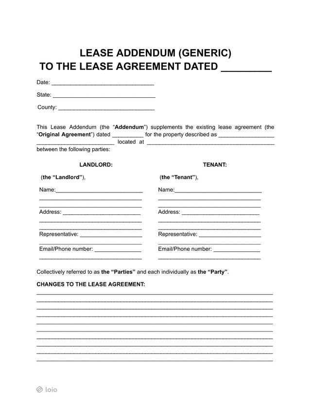 Free Lease Addendum Template - Easy Customization & Download
