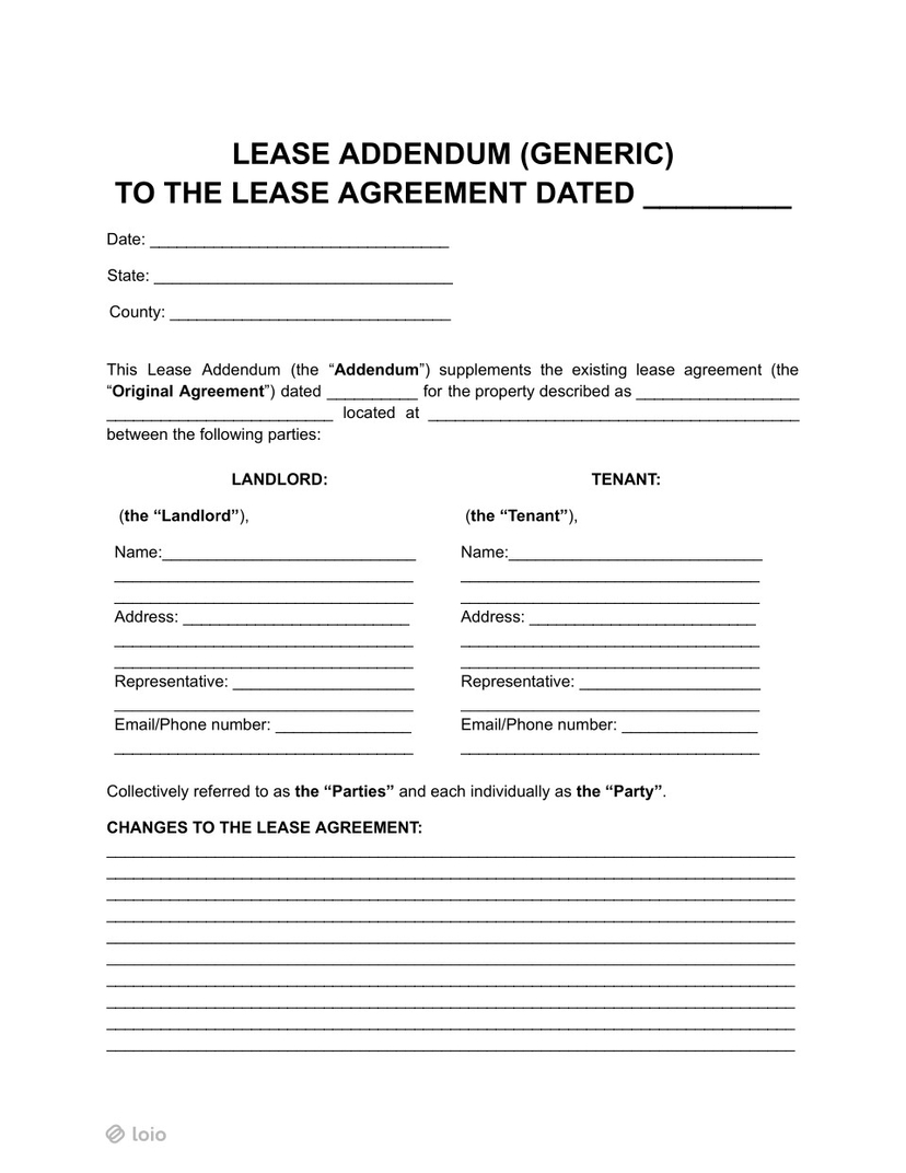 Free Lease Addendum Template - Easy Customization & Download