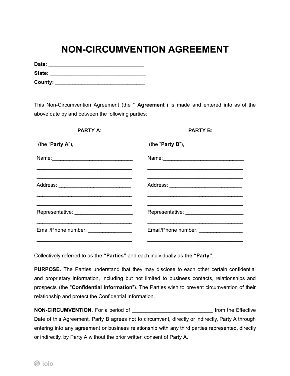Non-Circumvention Agreement Page 1