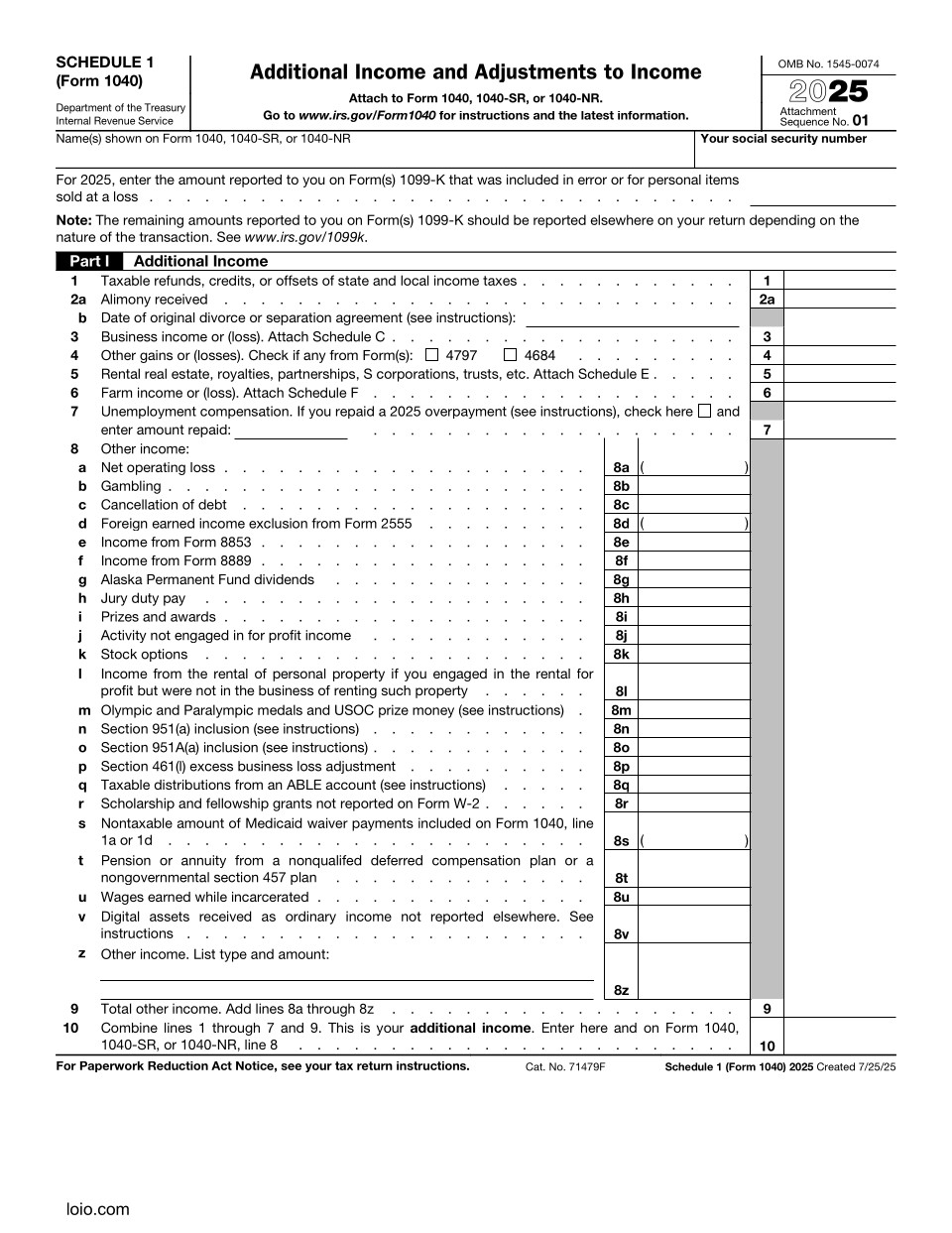 Schedule 1 Page 1