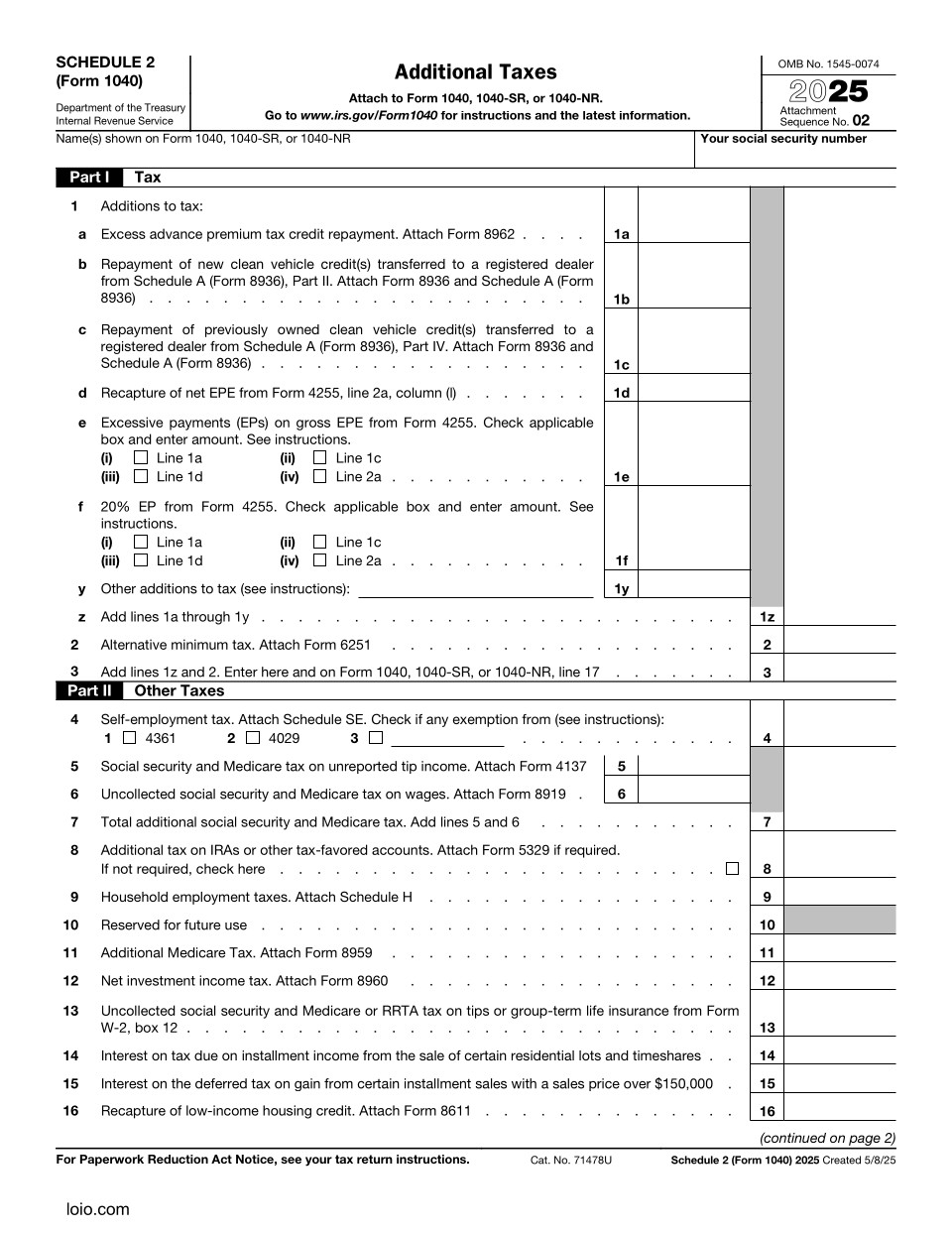 Schedule 2 Page 1