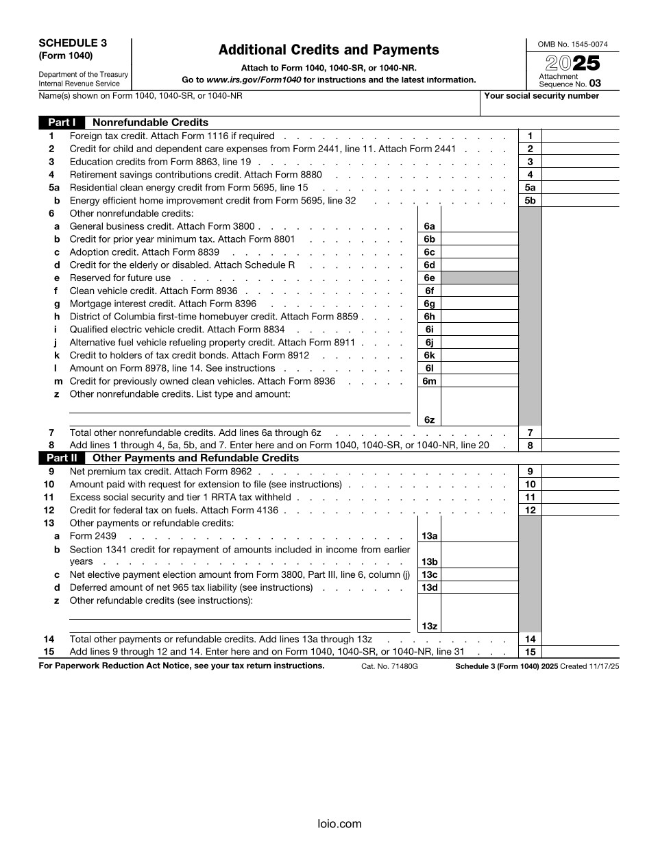 Schedule 3 Page 1