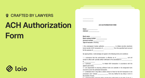 ACH Authorization Form Template for Easy Automatic Payments
