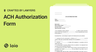 ACH Authorization Form Template for Easy Automatic Payments