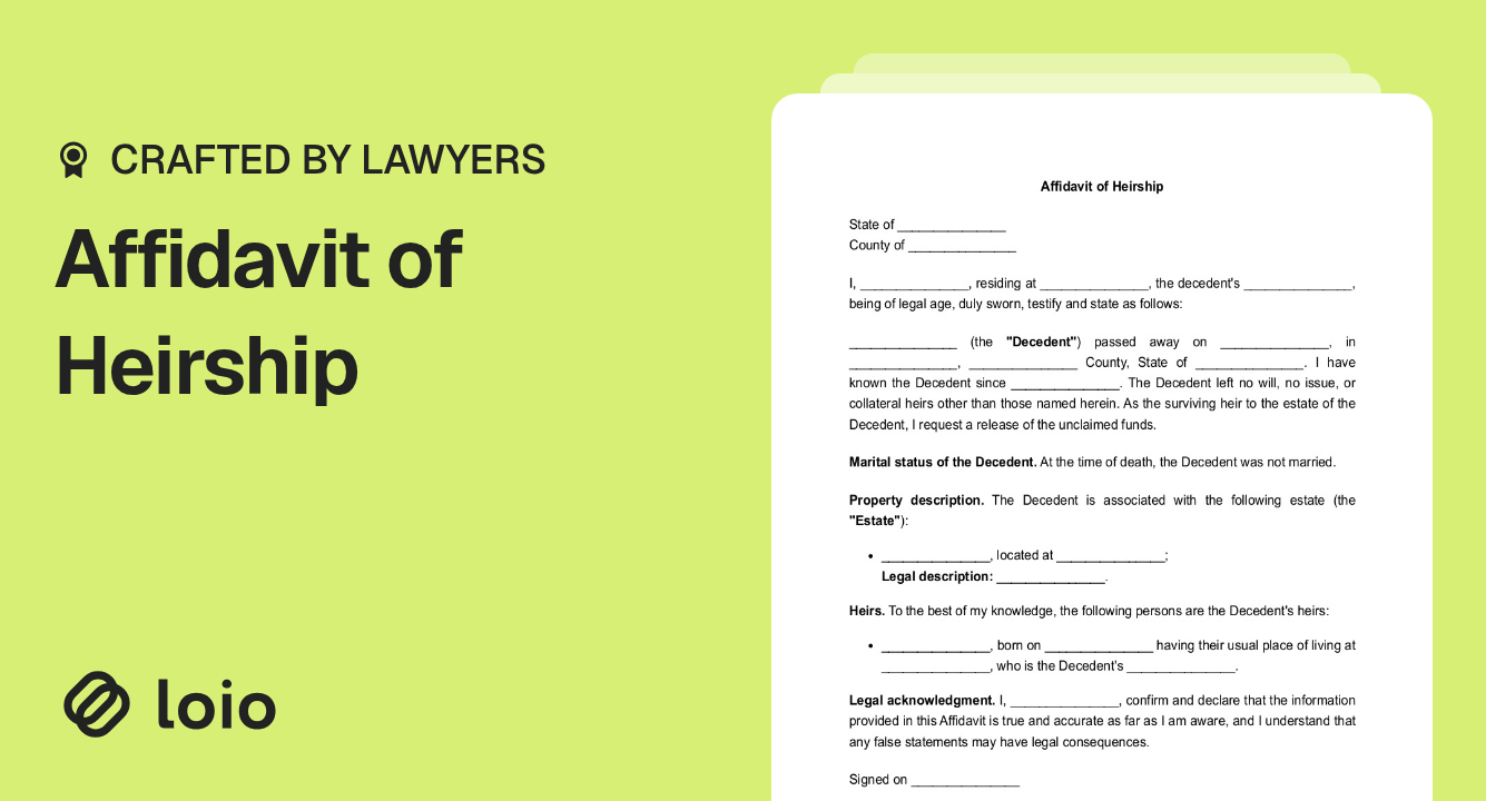 Affidavit of Heirship Preview