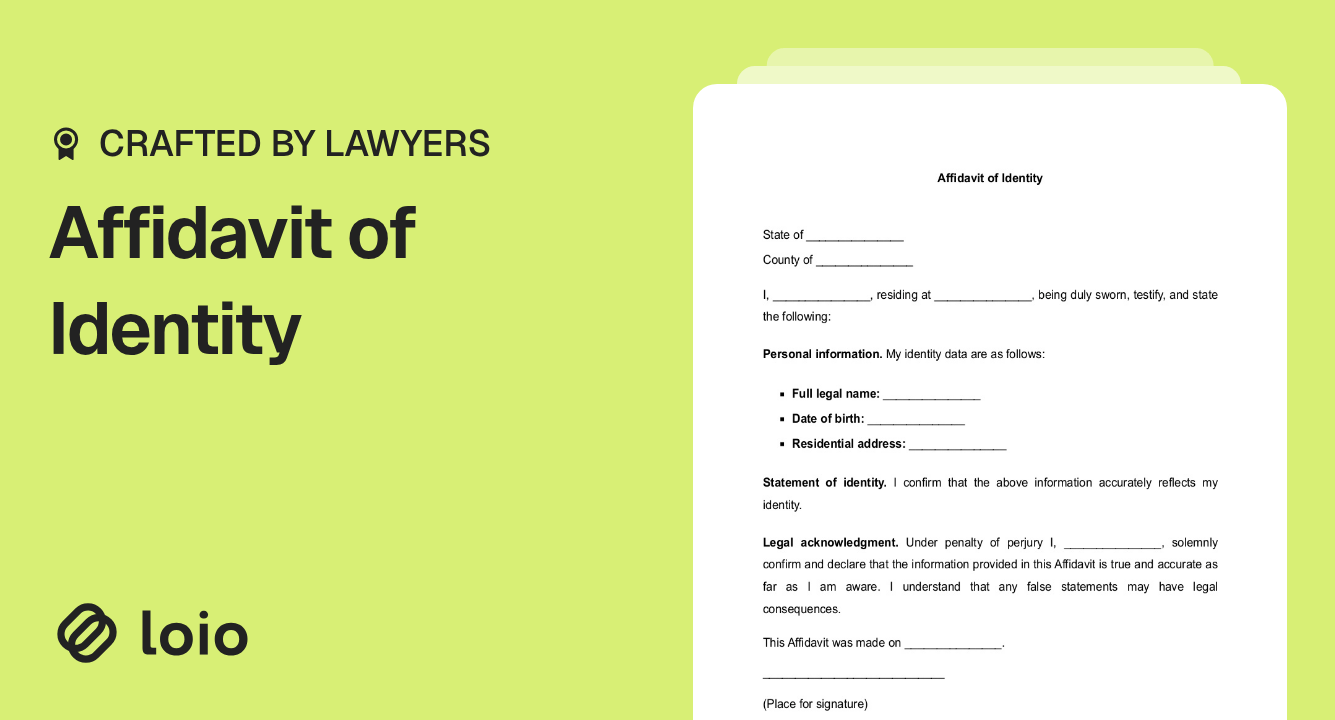 Affidavit of Identity Preview
