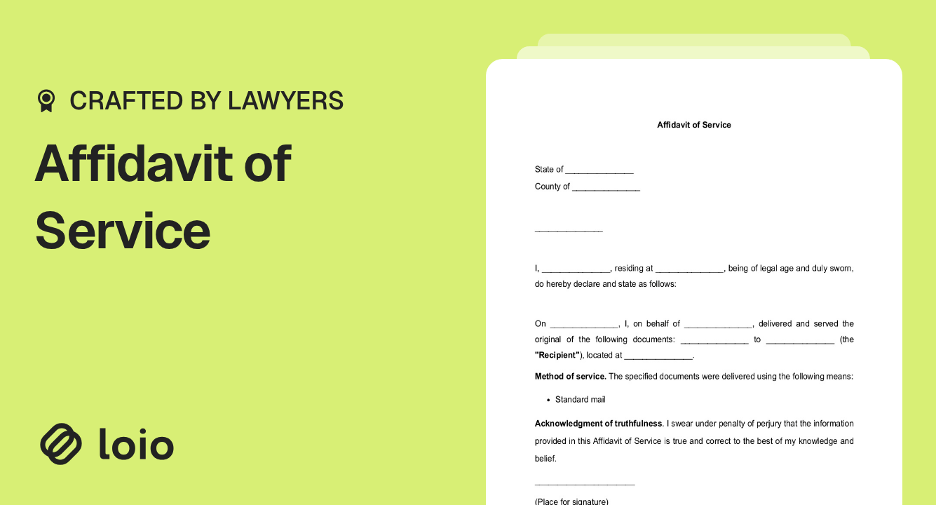 Affidavit of Service Preview
