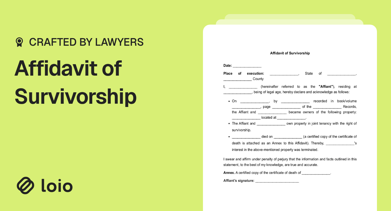 Affidavit of Survivorship Preview