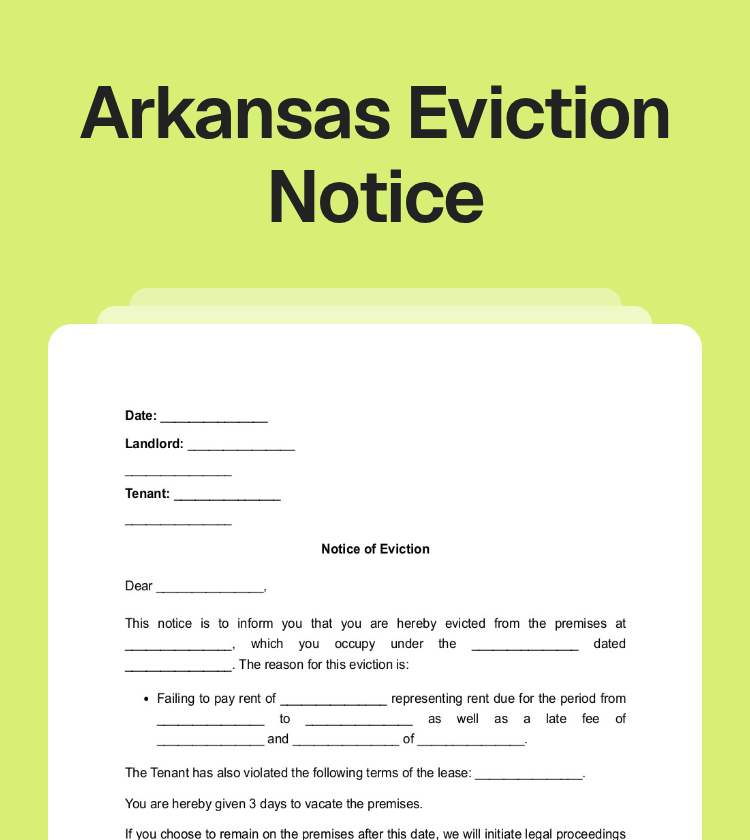 Arkansas Eviction Notice Preview