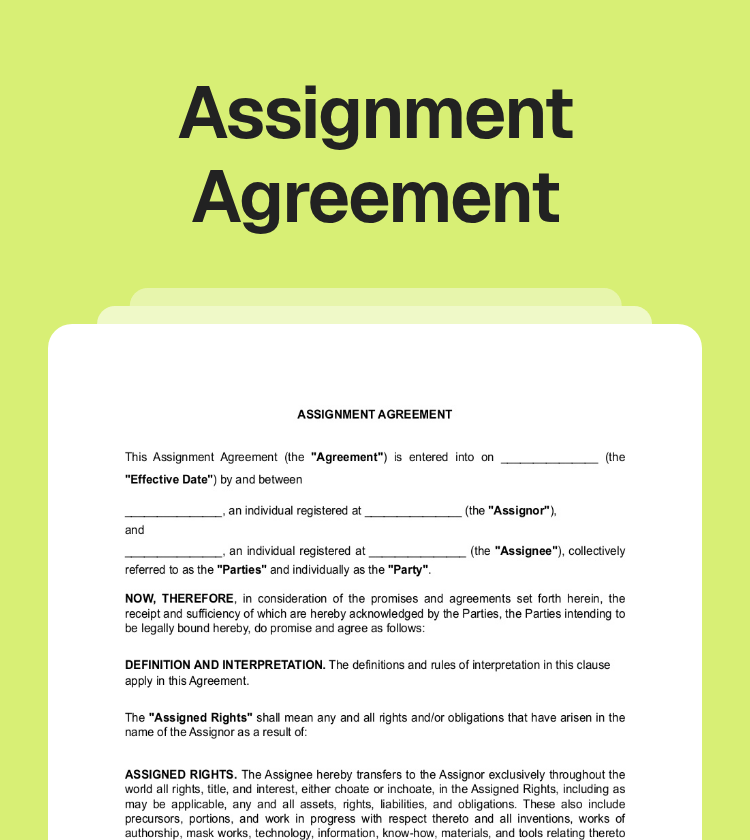 Assignment Agreement Preview