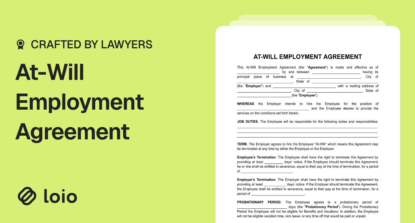 At-Will Employment Agreement Preview