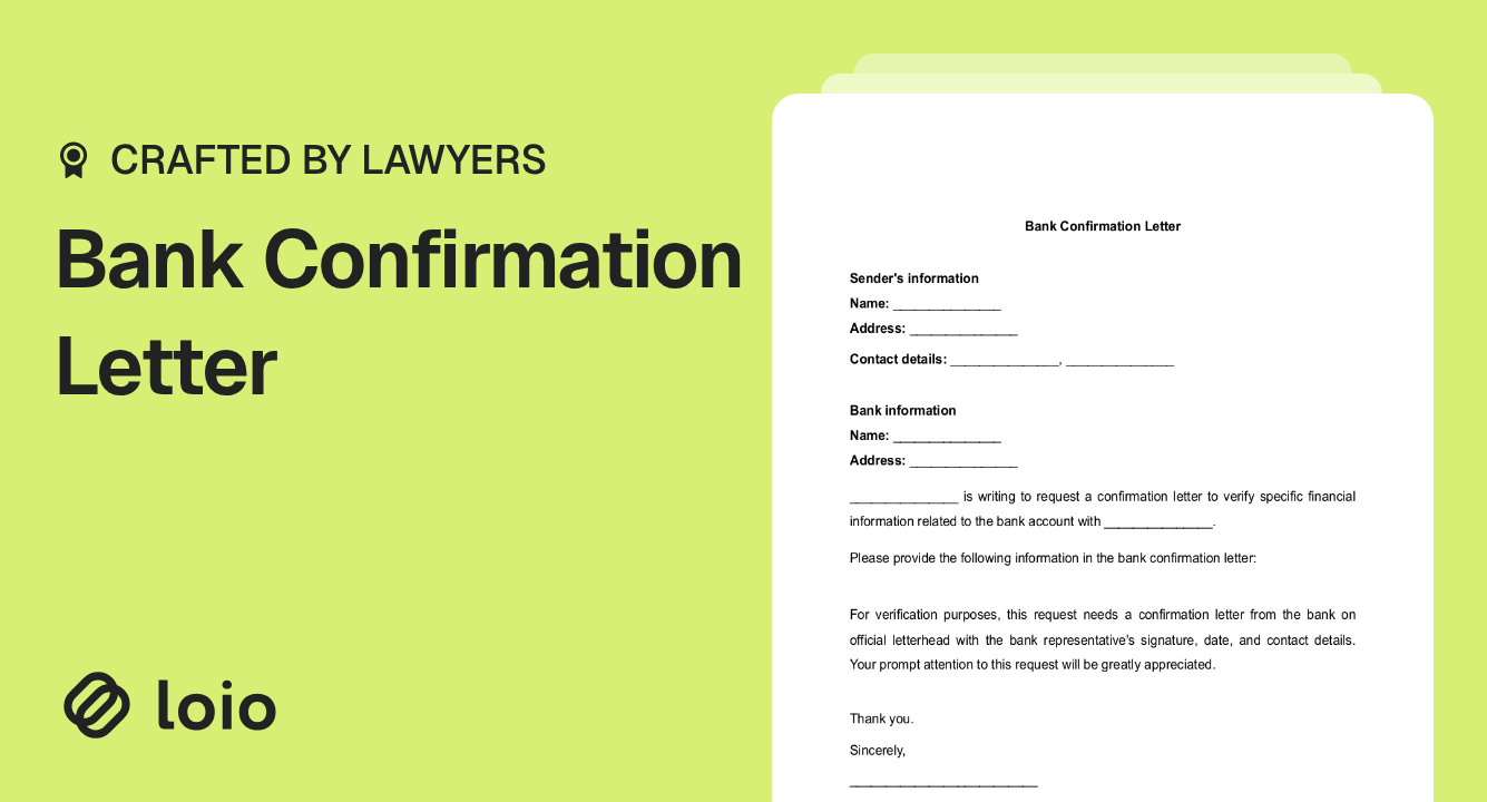 Bank Confirmation Letter Preview