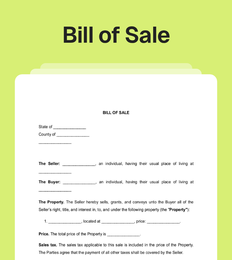 Bill of Sale Preview
