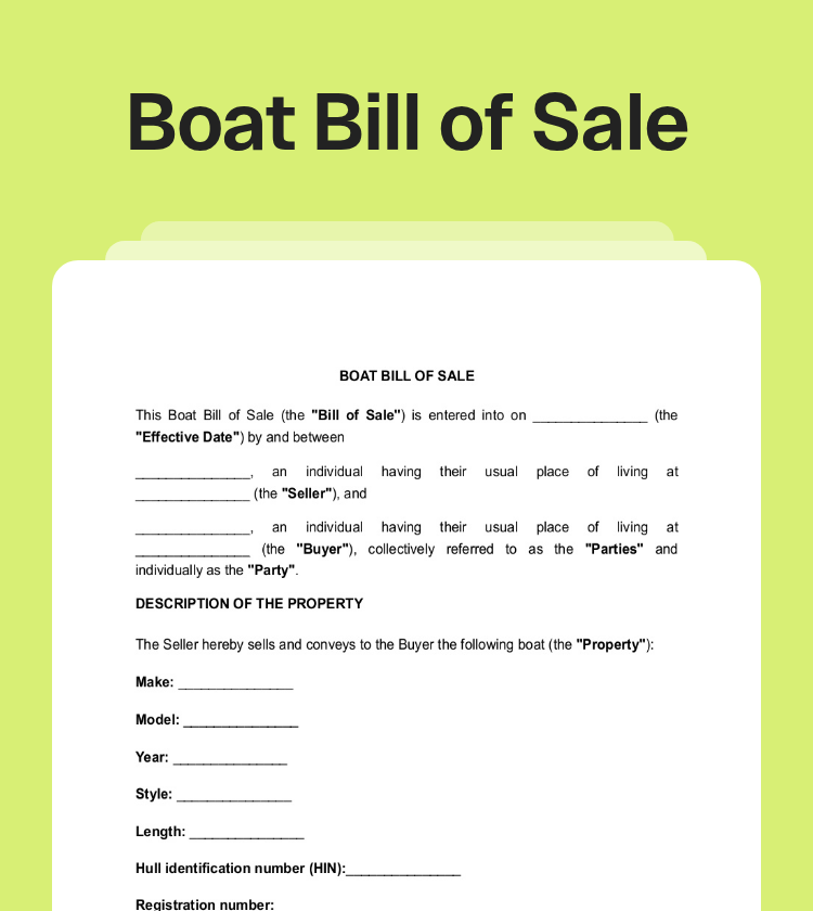 Boat Bill of Sale Preview