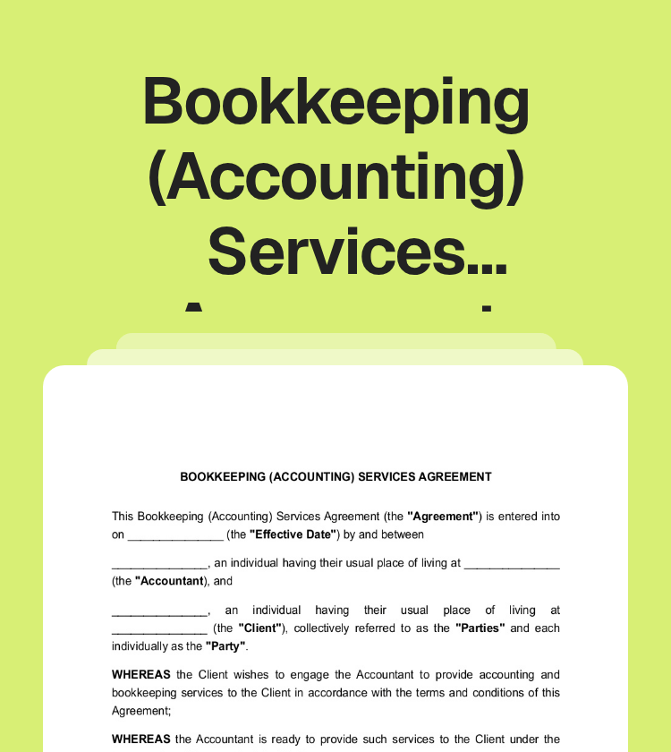 Bookkeeping (Accounting) Services Agreement Preview