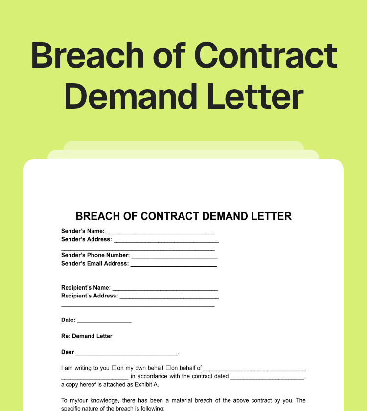 Breach of Contract Demand Letter Preview