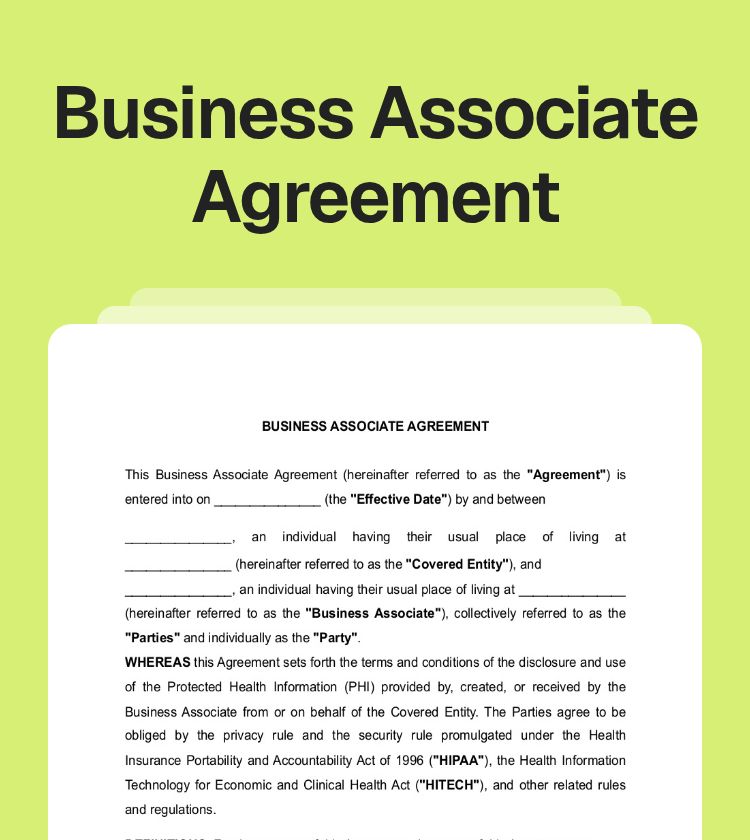 Business Associate Agreement Preview