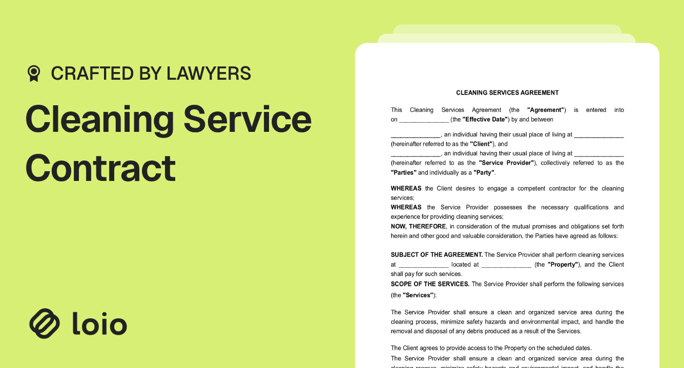Cleaning Service Contract Preview