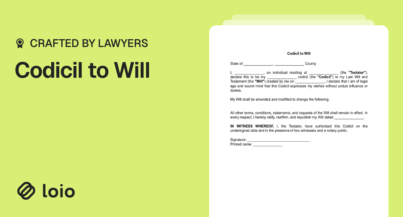 Codicil to Will Preview
