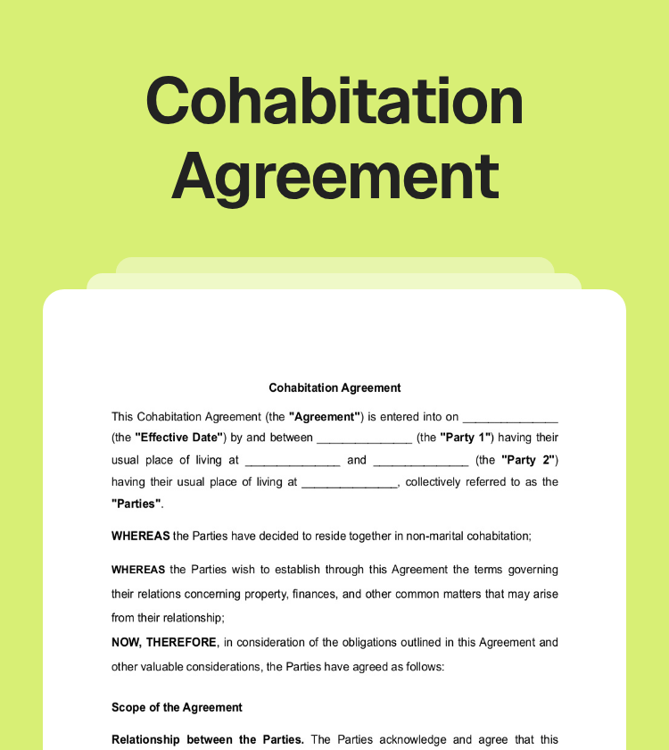 Cohabitation Agreement Preview