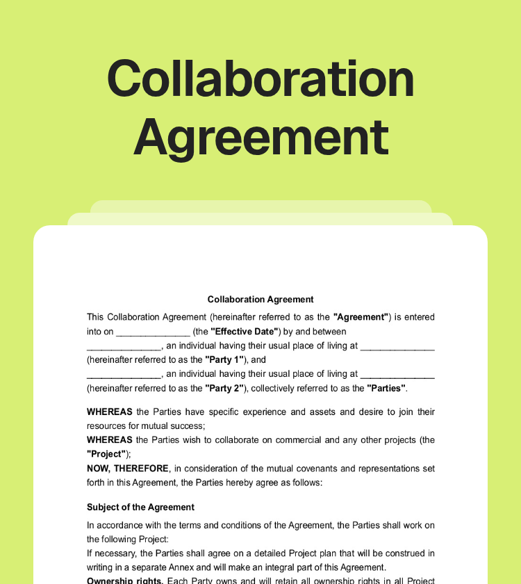Collaboration Agreement Preview