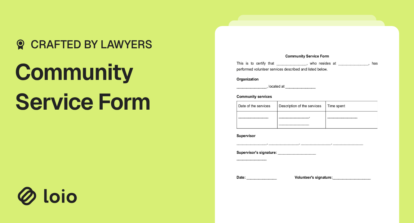 Community Service Form Preview
