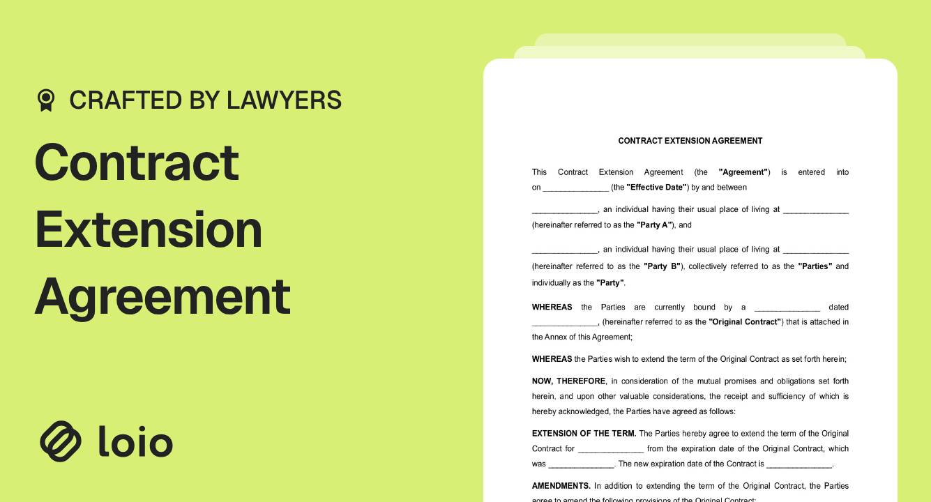 Contract Extension Agreement Preview