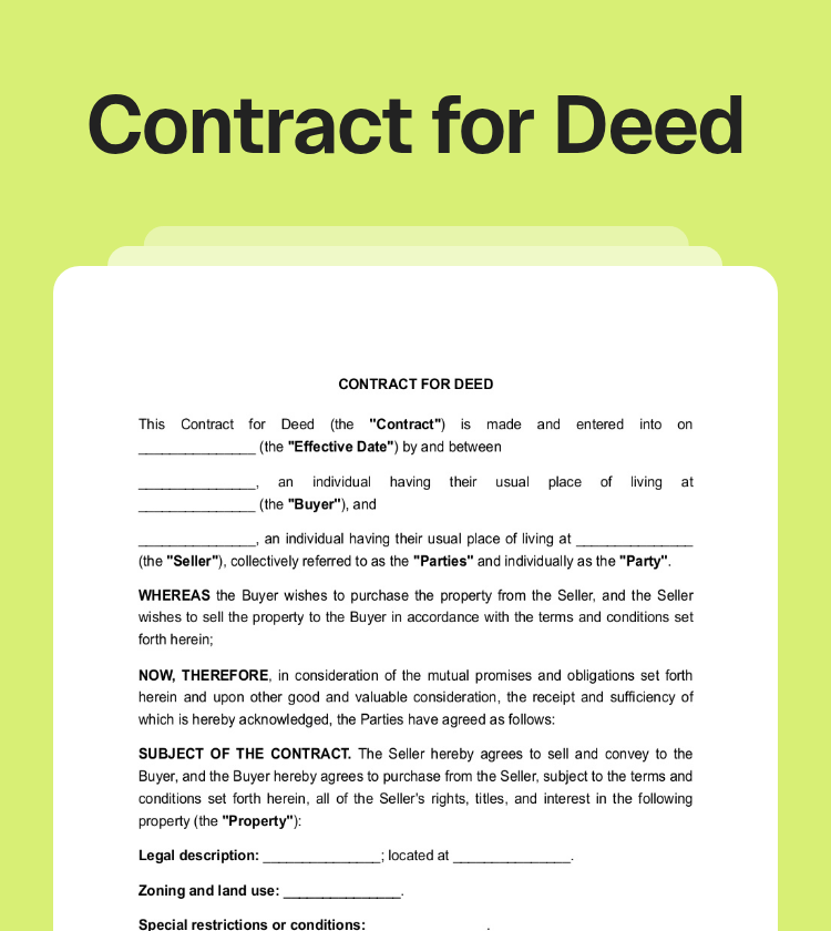 Contract for Deed Preview