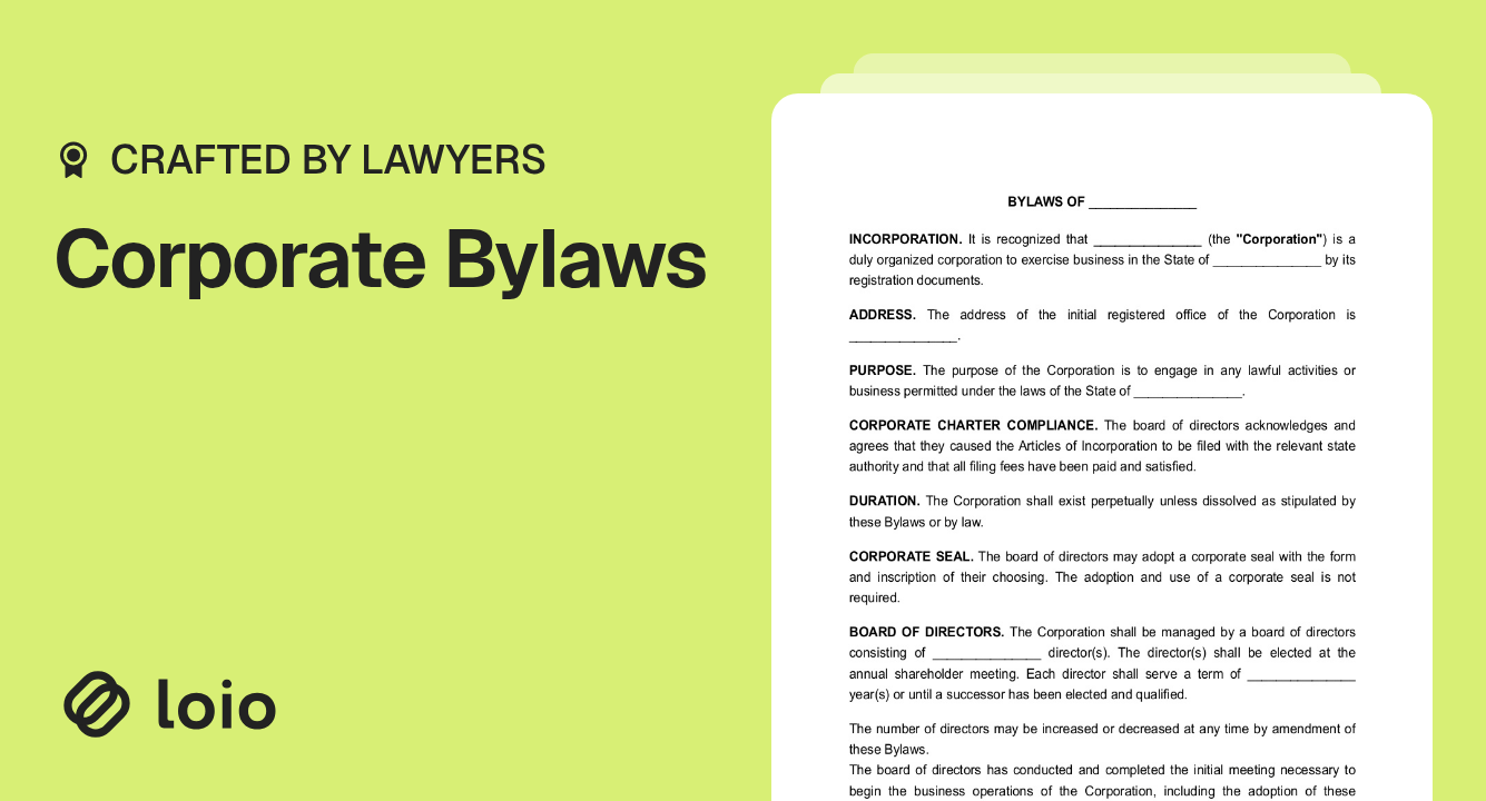 Corporate Bylaws Preview