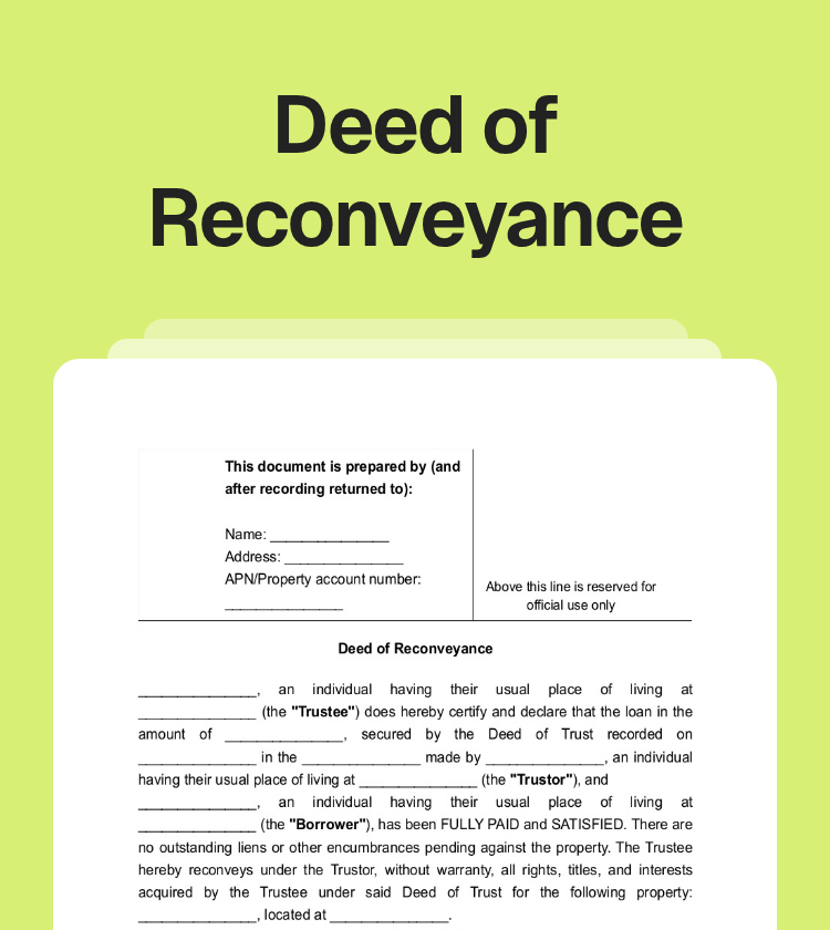 Deed of Reconveyance Preview