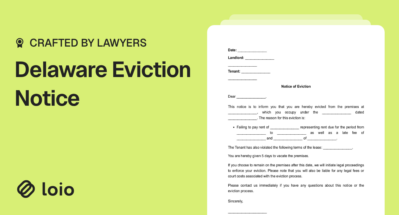 Delaware Eviction Notice Preview