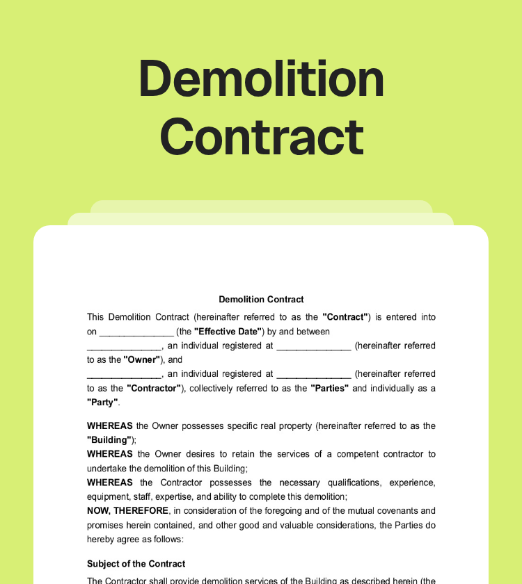 Demolition Contract Preview
