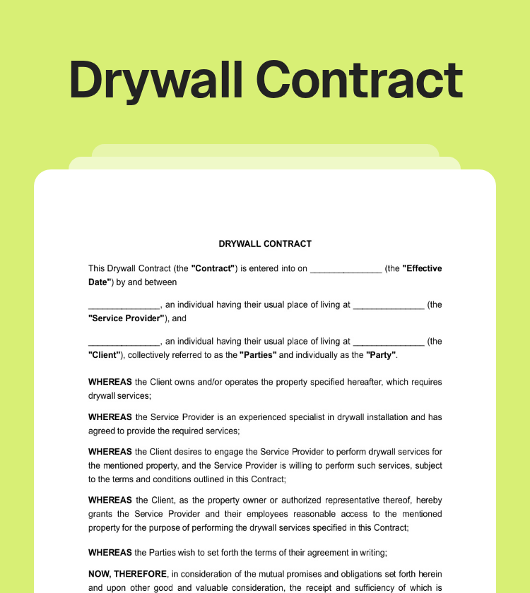 Drywall Contract Preview