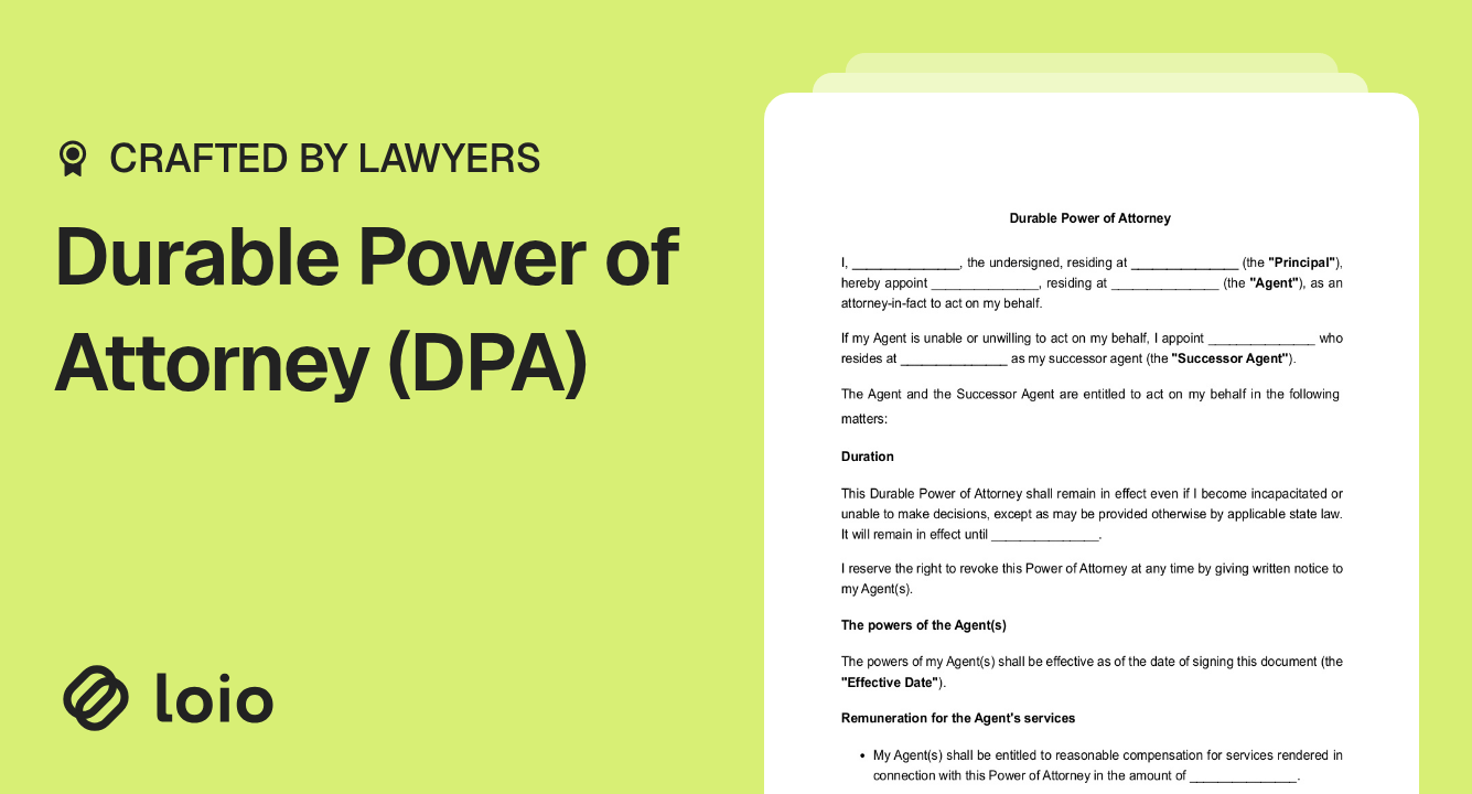 Durable Power of Attorney (DPA) Preview