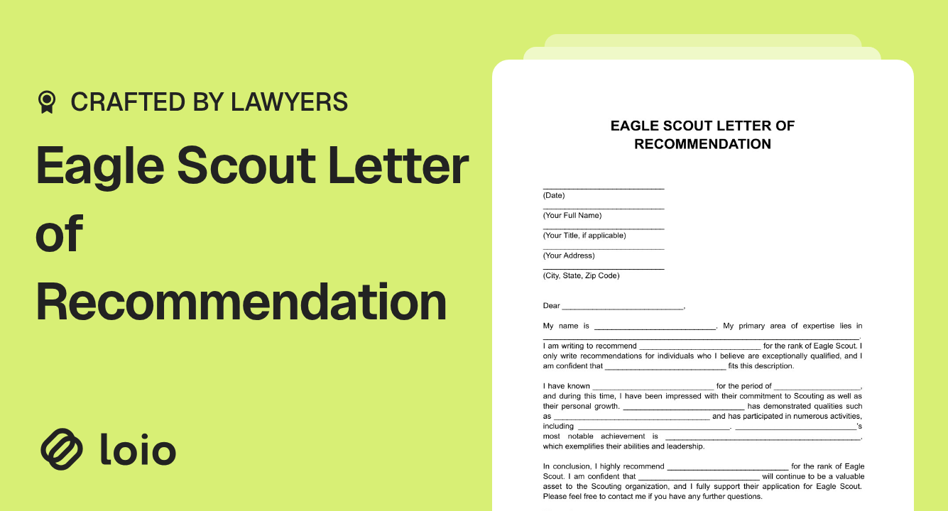 Eagle Scout Letter of Recommendation  Preview