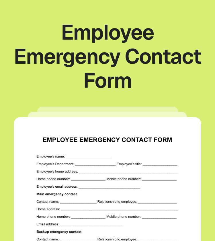 Employee Emergency Contact Form Preview