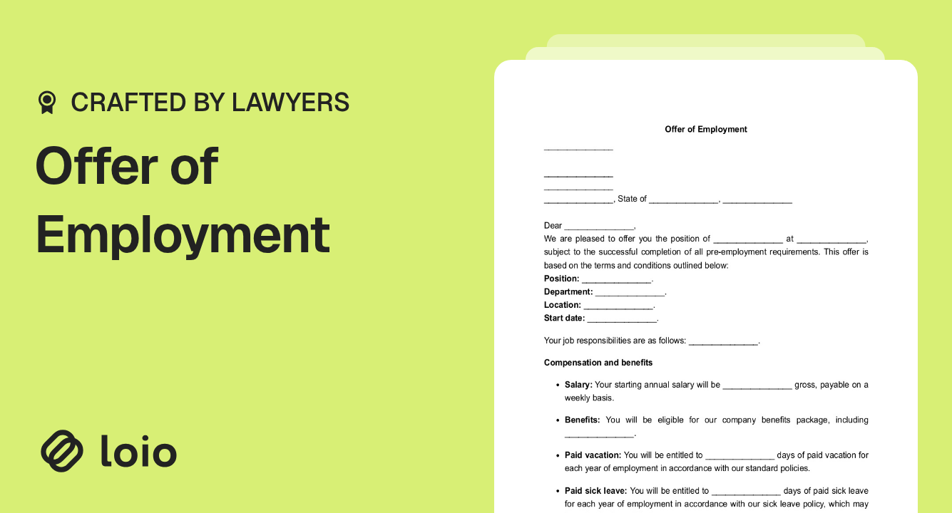 Offer of Employment Preview
