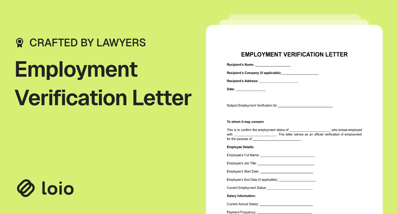 Employment Verification Letter Preview