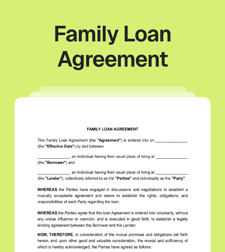 Family Loan Agreement Preview