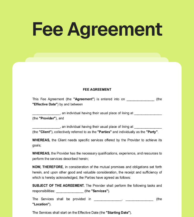 Fee Agreement Preview