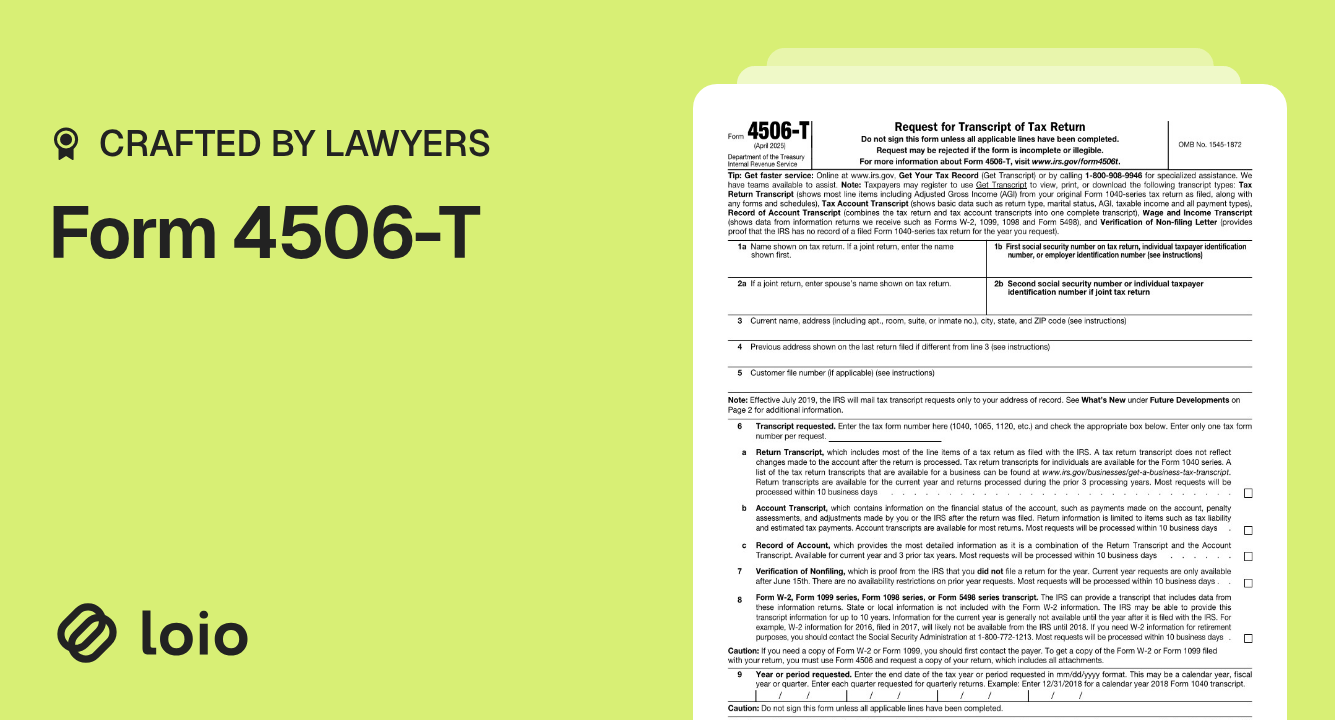 Form 4506-T Preview