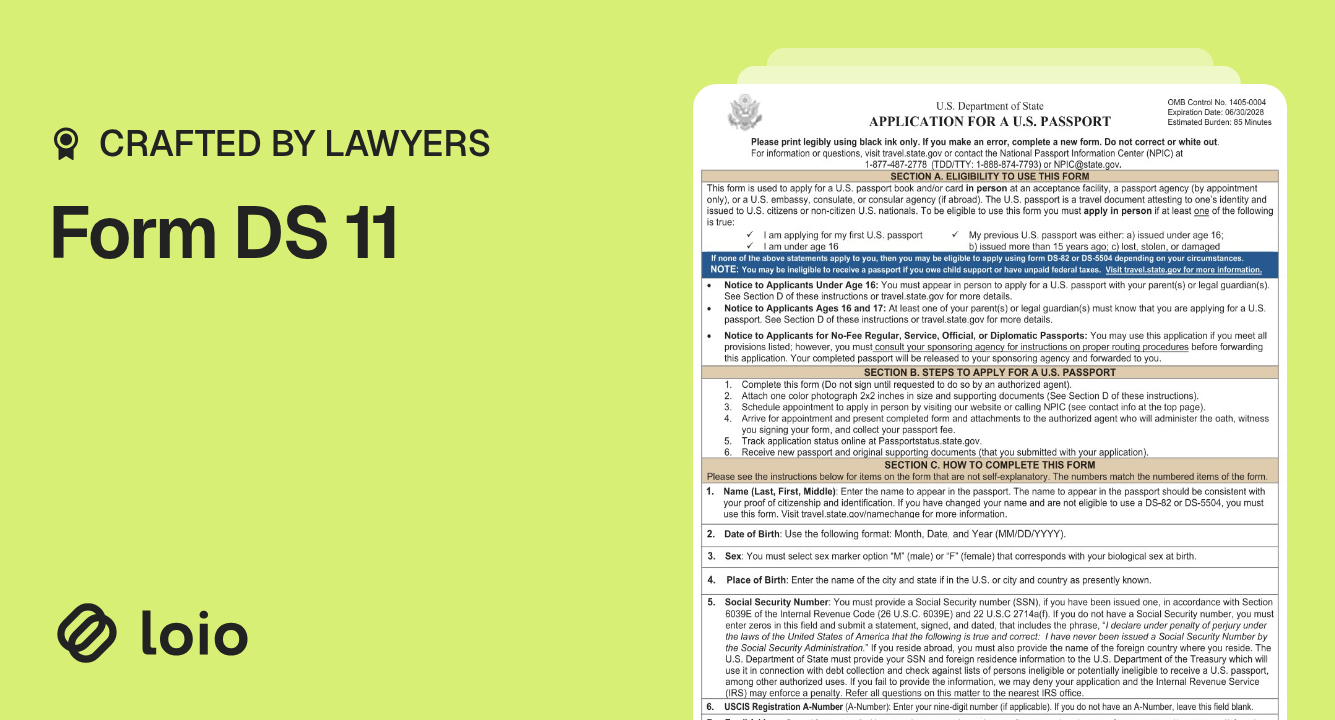Form DS 11 Preview
