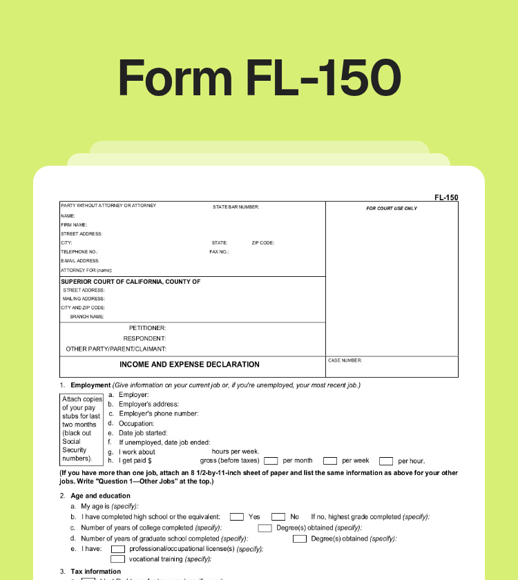 Form FL-150 Preview