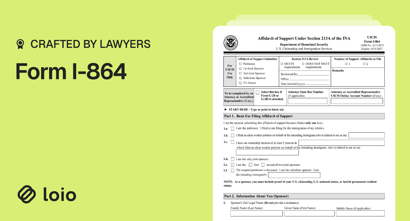 Form I-864 Preview