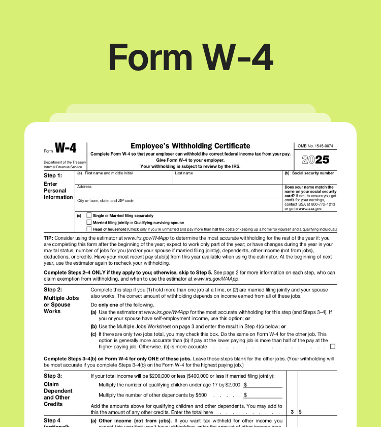 Form W-4 Preview