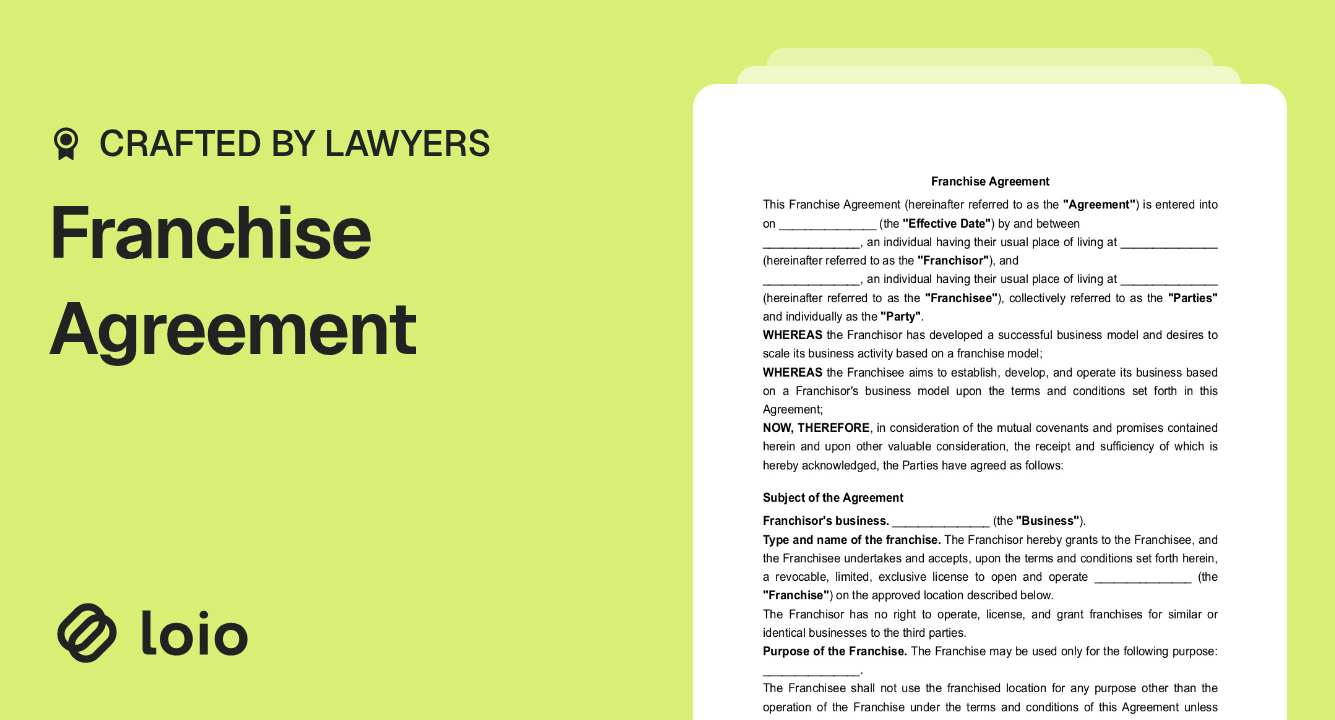 Franchise Agreement Preview